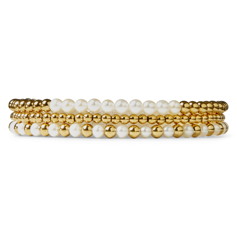 Pulsera de mujer de oro amarillo - 3mm - de cuentas