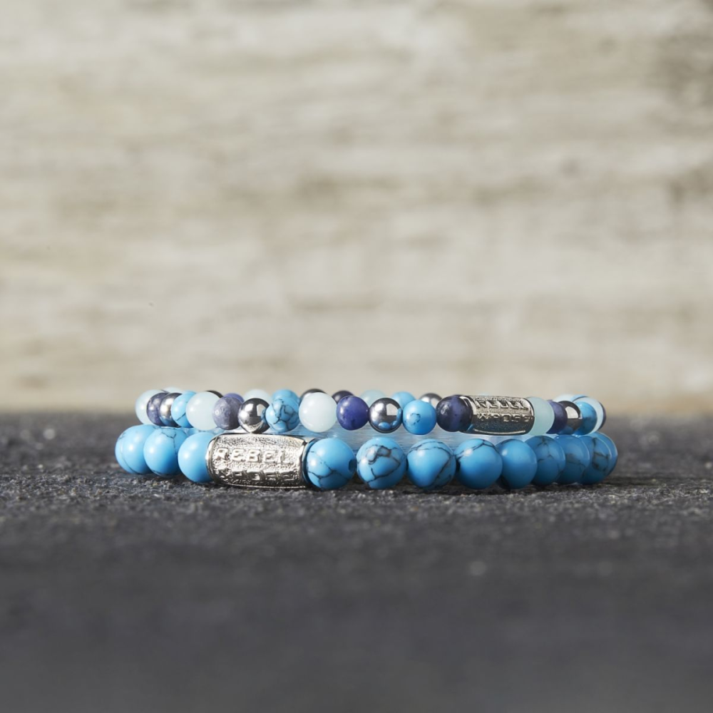 Blue Summer Vibes - 4mm - Pulsera de mujer de cuentas