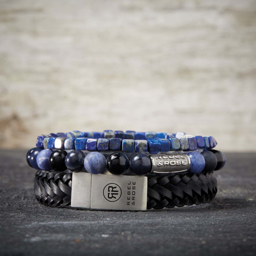 Roll The Dice - Lapis Lazuli - 4mm - Pulsera de hombre de cuentas