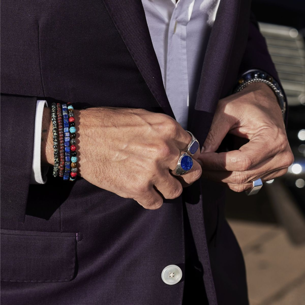 Roll The Dice - Lapis Lazuli - 4mm - Pulsera de hombre de cuentas