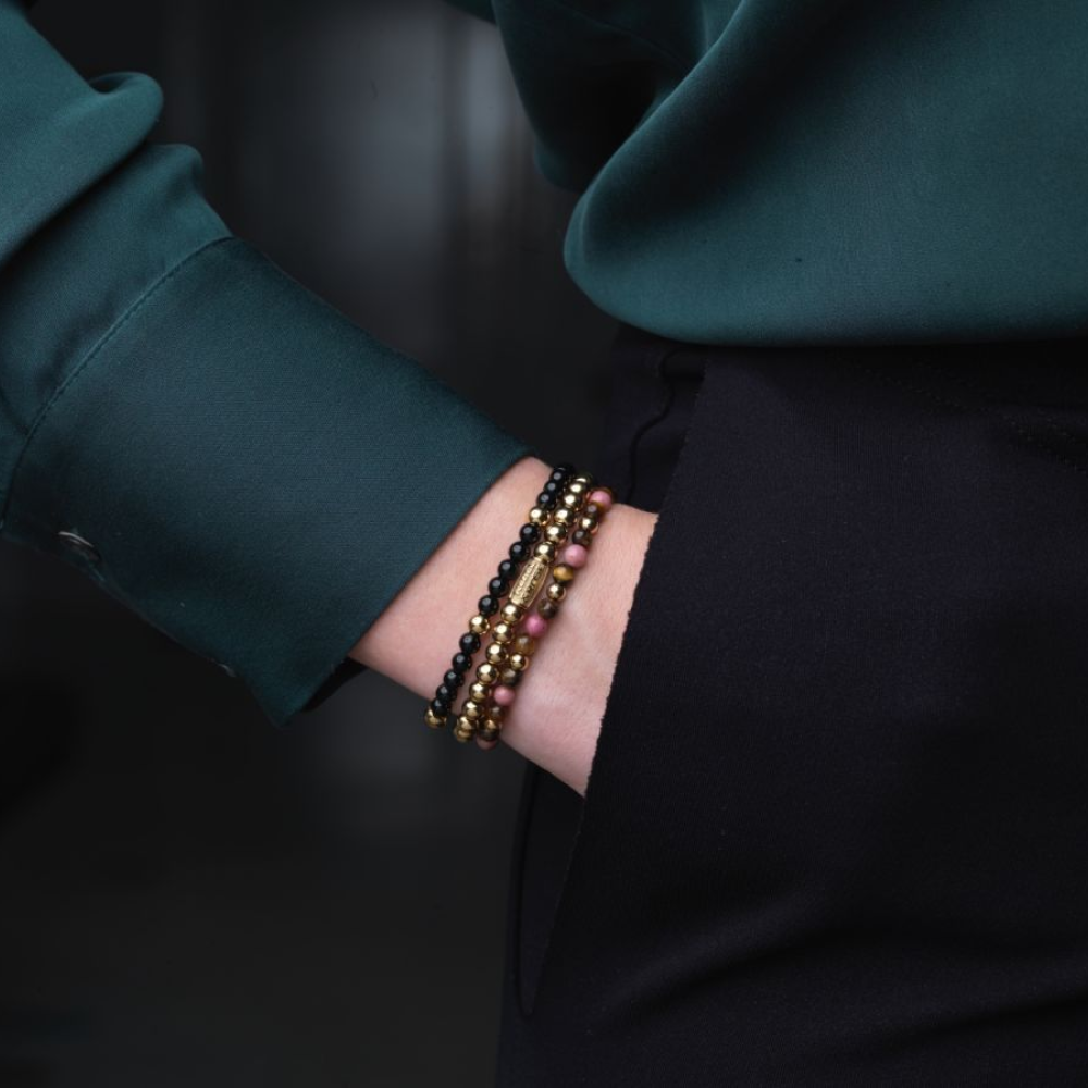 Brillo Invernal - chapado en oro amarillo de 18 ct - 4mm - pulsera de mujer