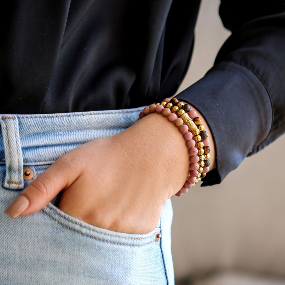 Brillo Invernal - chapado en oro amarillo de 18 ct - 6mm - pulsera de mujer