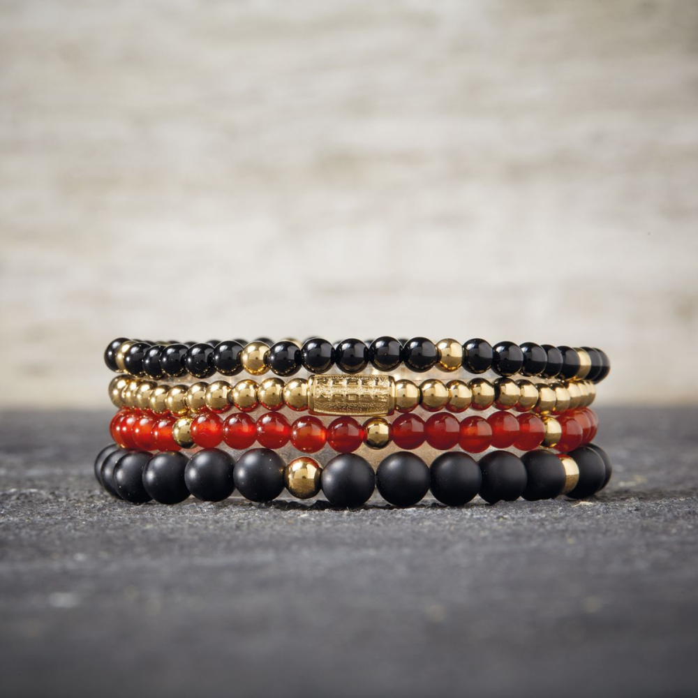 Matt Black Madonna - chapado en oro amarillo - 6mm - pulsera de mujer