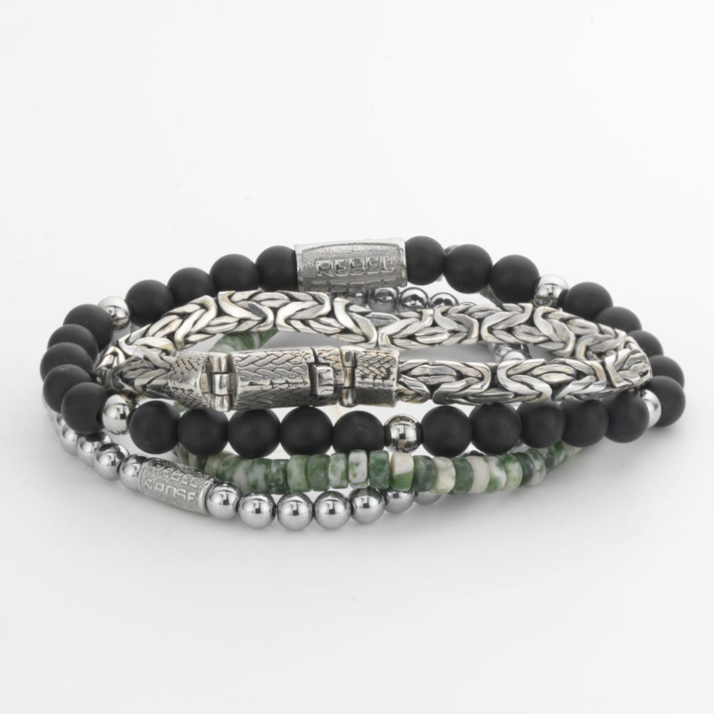 Pulsera de mujer de cuentas Matt Black Madonna - 6mm
