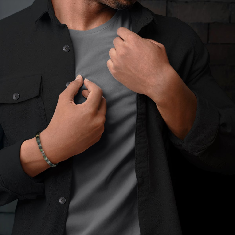 Pulsera de hombre Indian Summer Round Slices - 6mm - Kralen