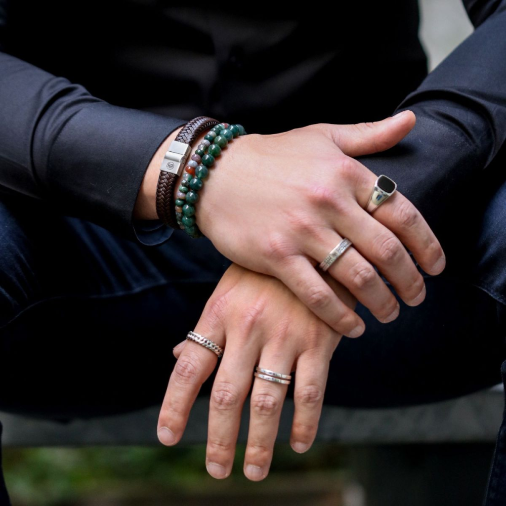 Pulsera de hombre Indian Summer Round Slices - 6mm - Kralen