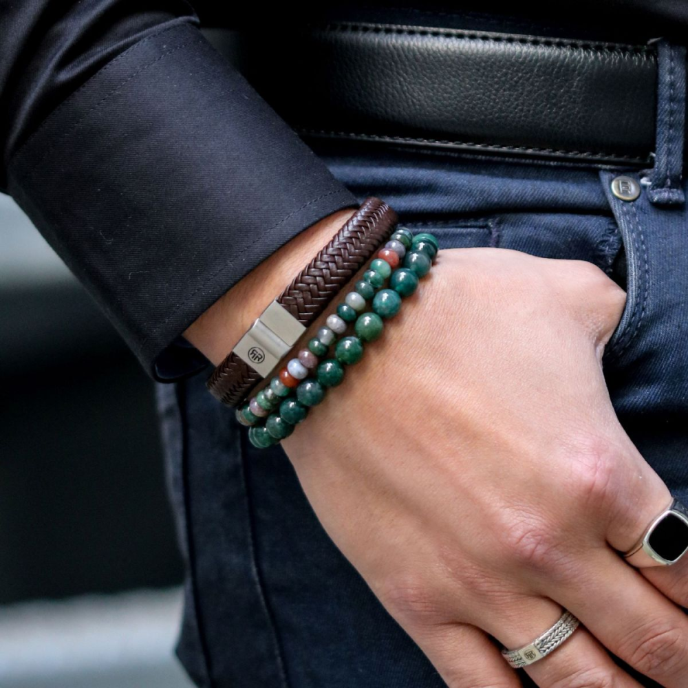Pulsera de hombre Indian Summer Round Slices - 6mm - Kralen