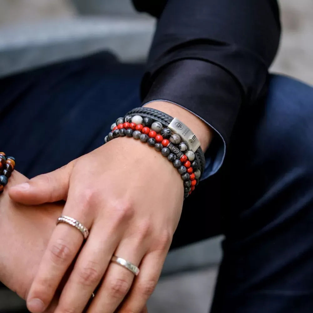 Red Delight Vintage - 6 mm - Pulsera de hombre