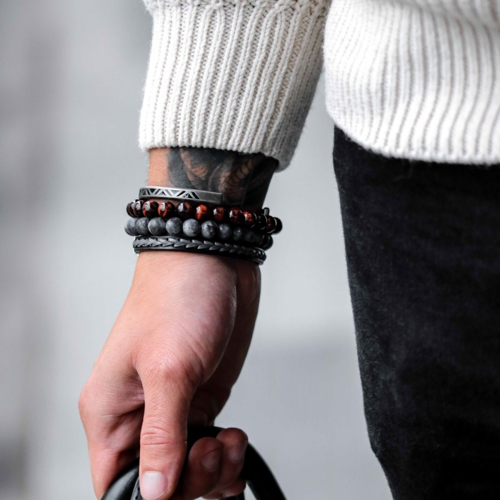 Matt Grey Seduction - 8mm - Pulsera de hombre