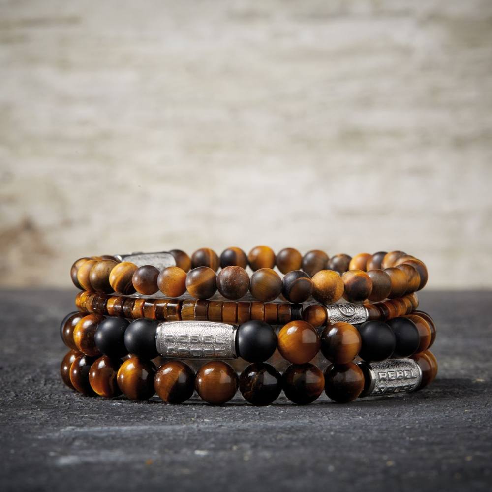 Matt Tiger Lily Twist - 8mm - Pulsera de hombre de cuentas