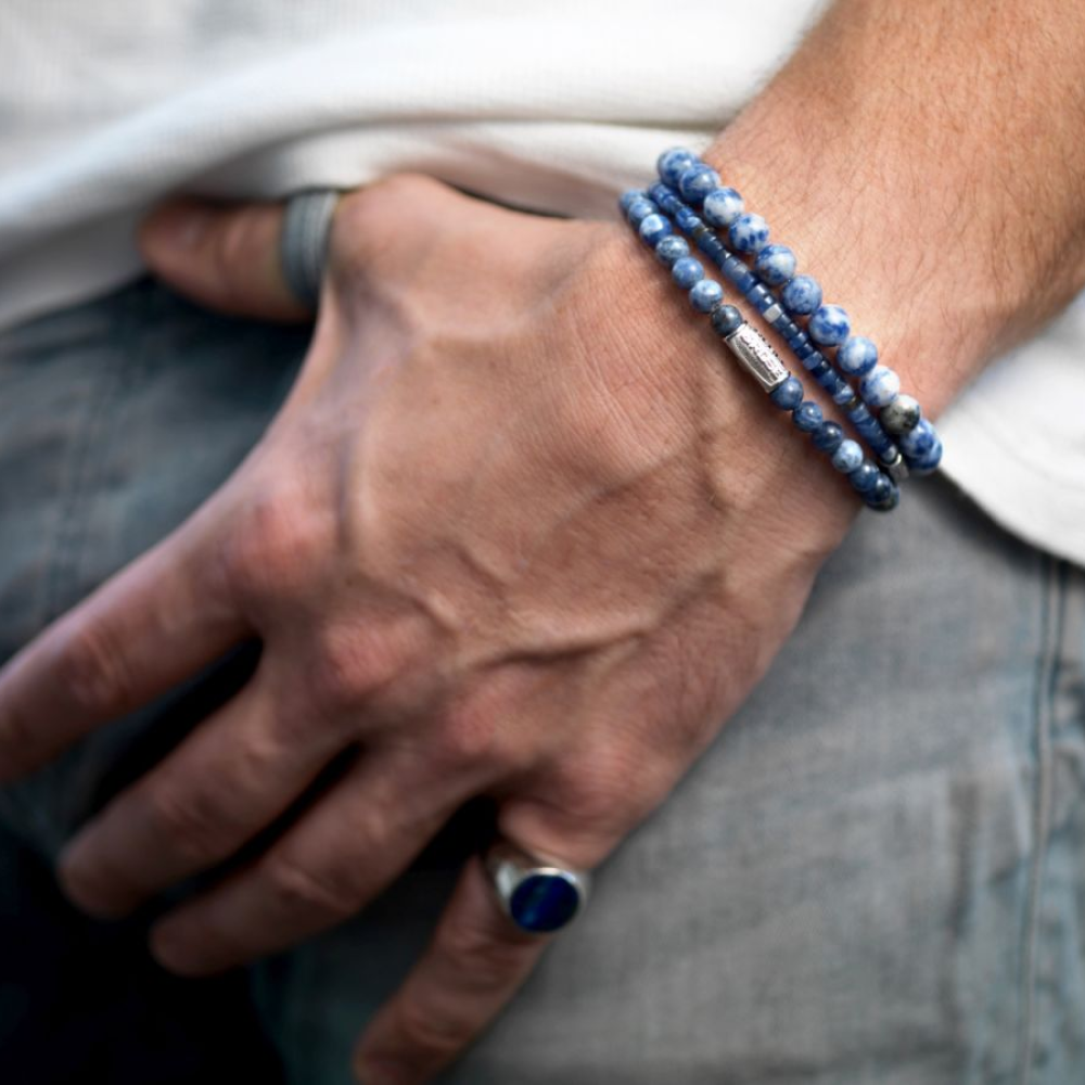 Dutch Delfts Blue - 8mm - Pulsera de hombre de cuentas