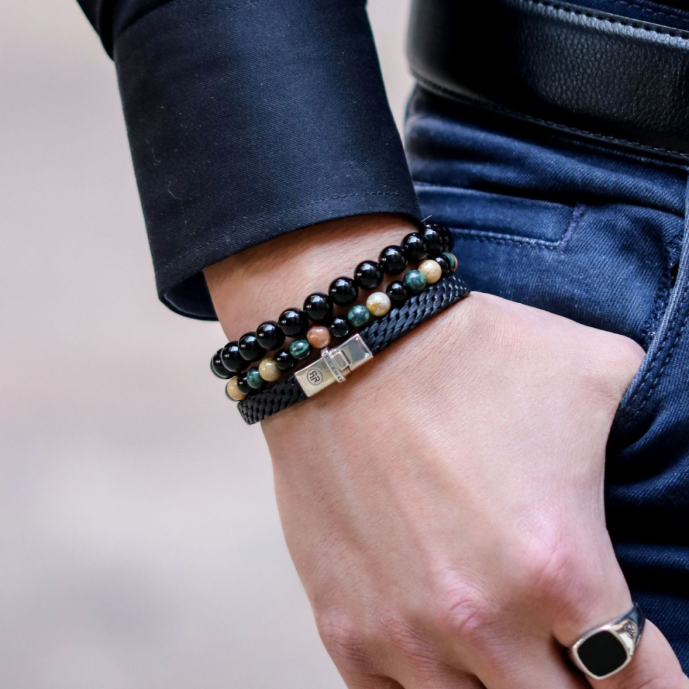 Black Velvet Vintage - 8mm - Pulsera de hombre de cuentas