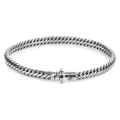 Pulsera de plata 925 con diseño trenzado y cierre de acero.