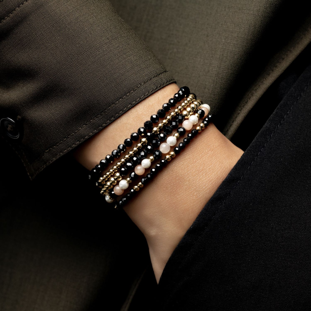 Black Glam Rocks Party - 4mm - pulsera de mujer