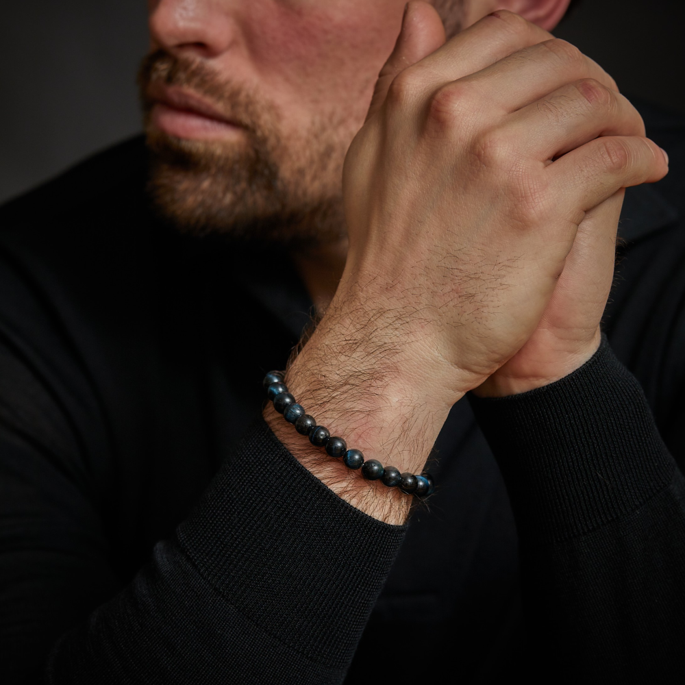 Tiger Blues - 8mm - Pulsera de hombre de cuentas