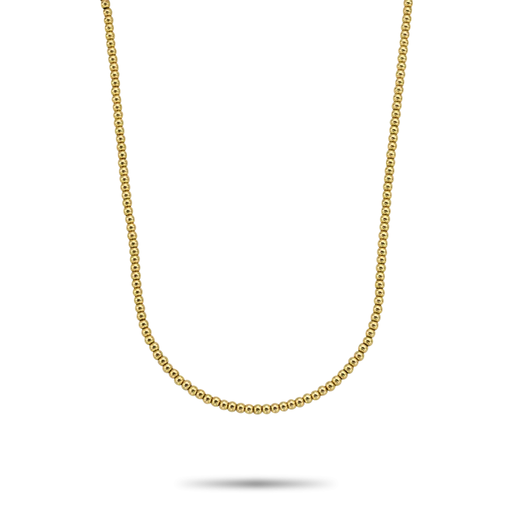 Cadena bizantina de oro amarillo de 3 mm y 38 cm de longitud.