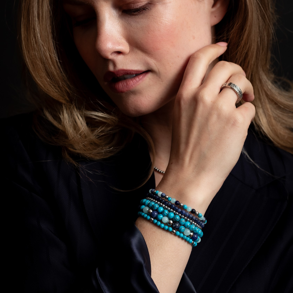 Pulsera de mujer de cuentas Turquoise Delight II - 4mm