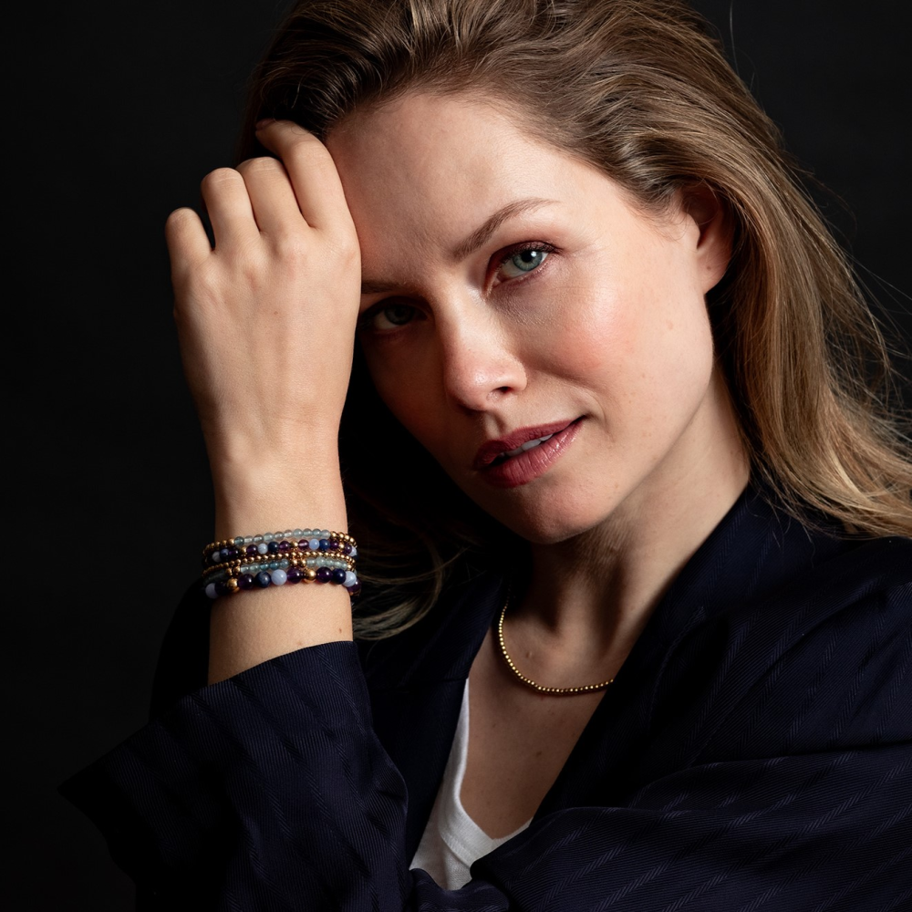 Blue Sky - 4mm - Pulsera de mujer de cuentas