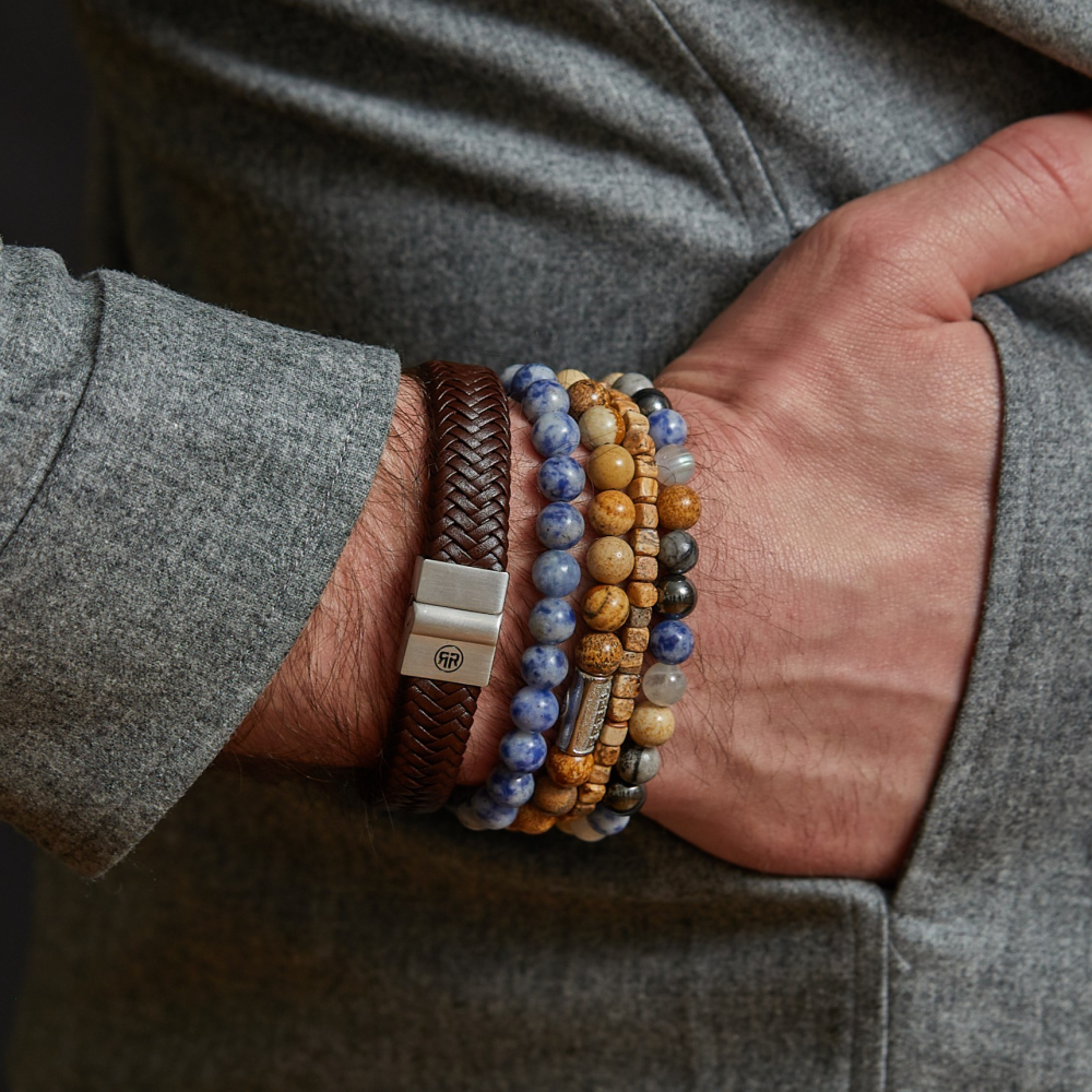 Dutch Delfts Blue - 8mm - Pulsera de hombre de cuentas