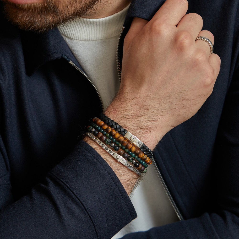 Matt Tiger Lily - 6mm - Pulsera de hombre de cuentas