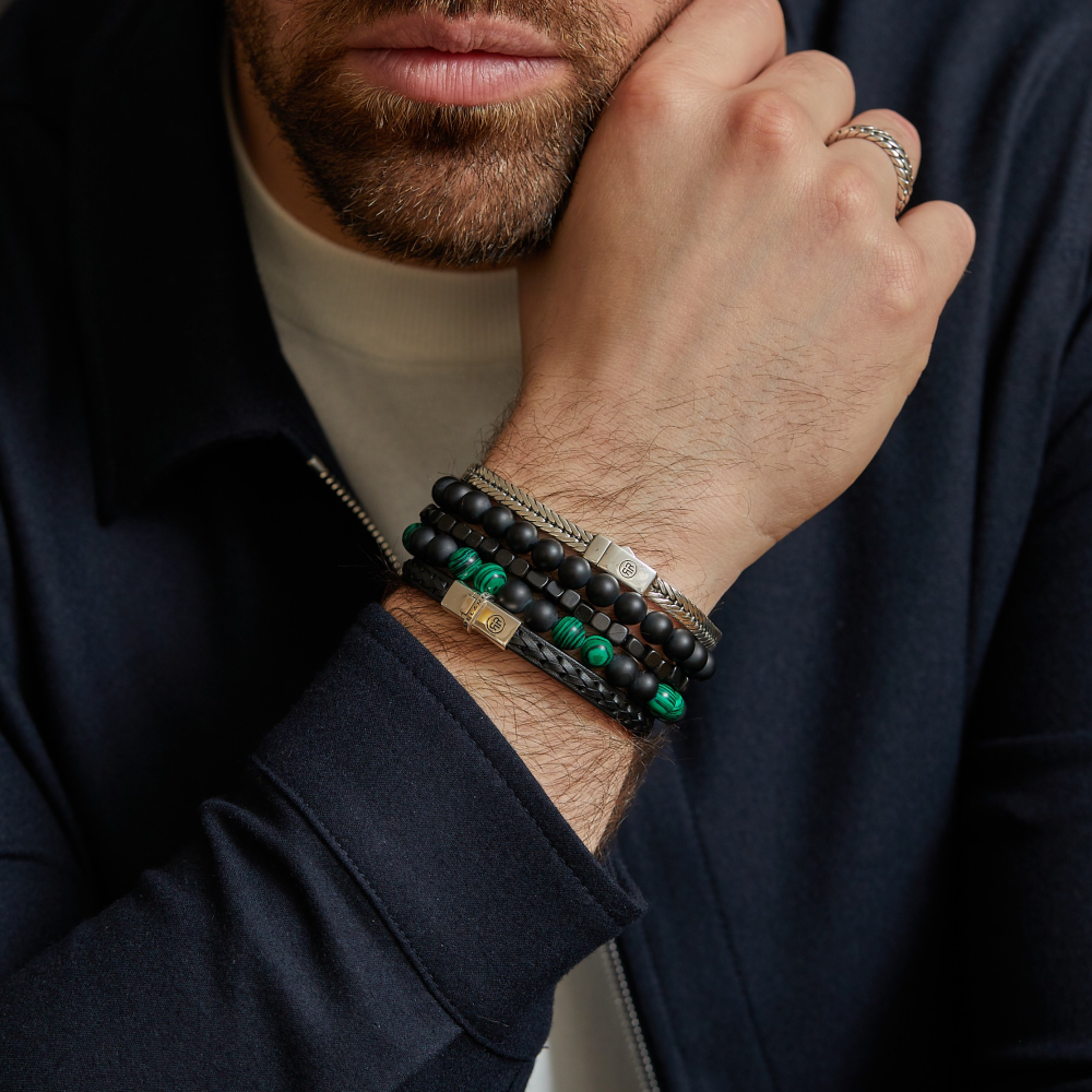 Mad Panther - Todo Negro - 8mm - Pulsera de Hombre de cuentas