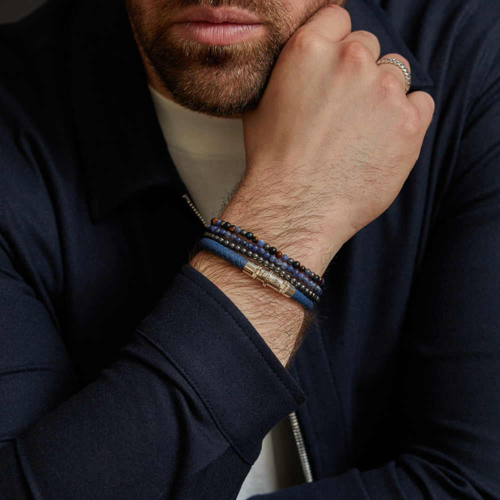 Pulsera de cuentas Midnight Blue - 4mm