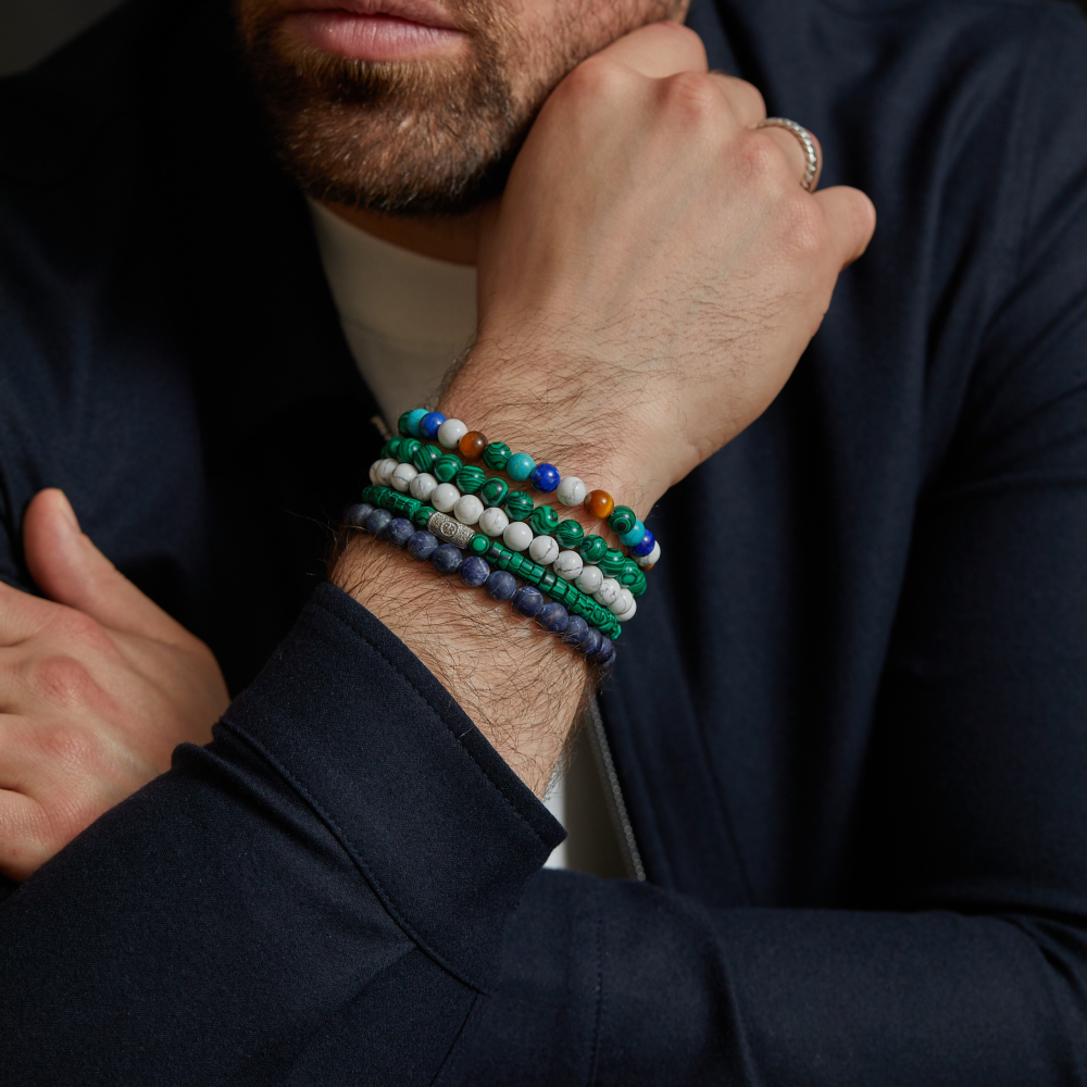 Matt Midnight - 8mm - Pulsera de hombre de cuentas