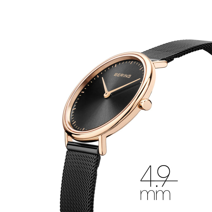 bering dames horloge zwarte wijzerplaat - 15729-166