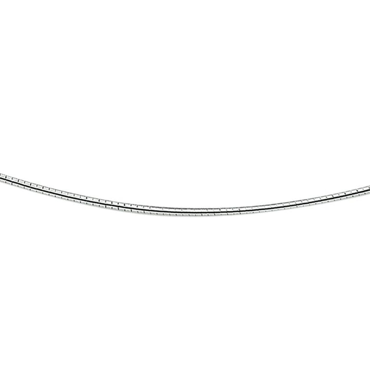 collier omega rond 1,4 mm zilver gerhodineerd