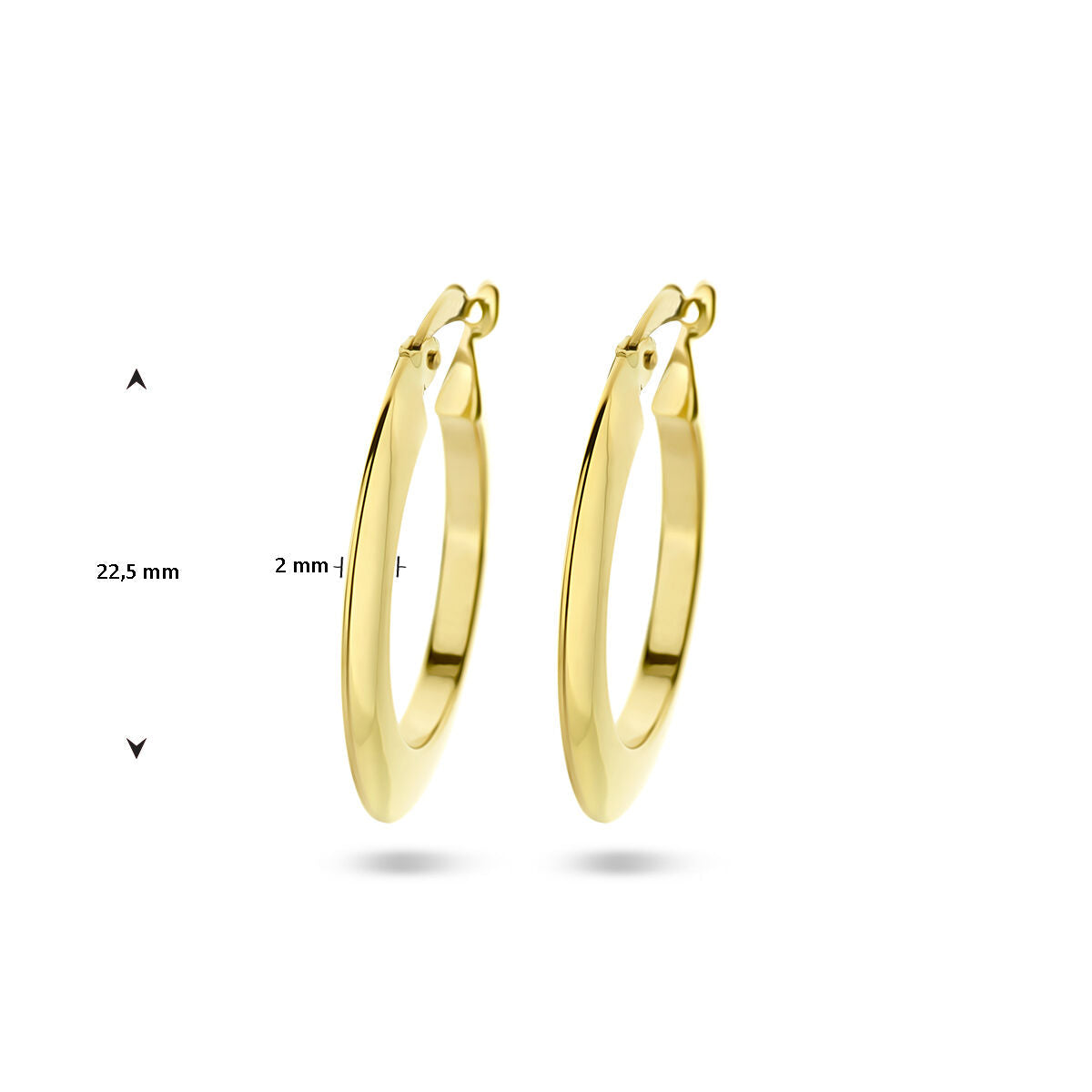 aros tubo puntiagudo 14K oro amarillo