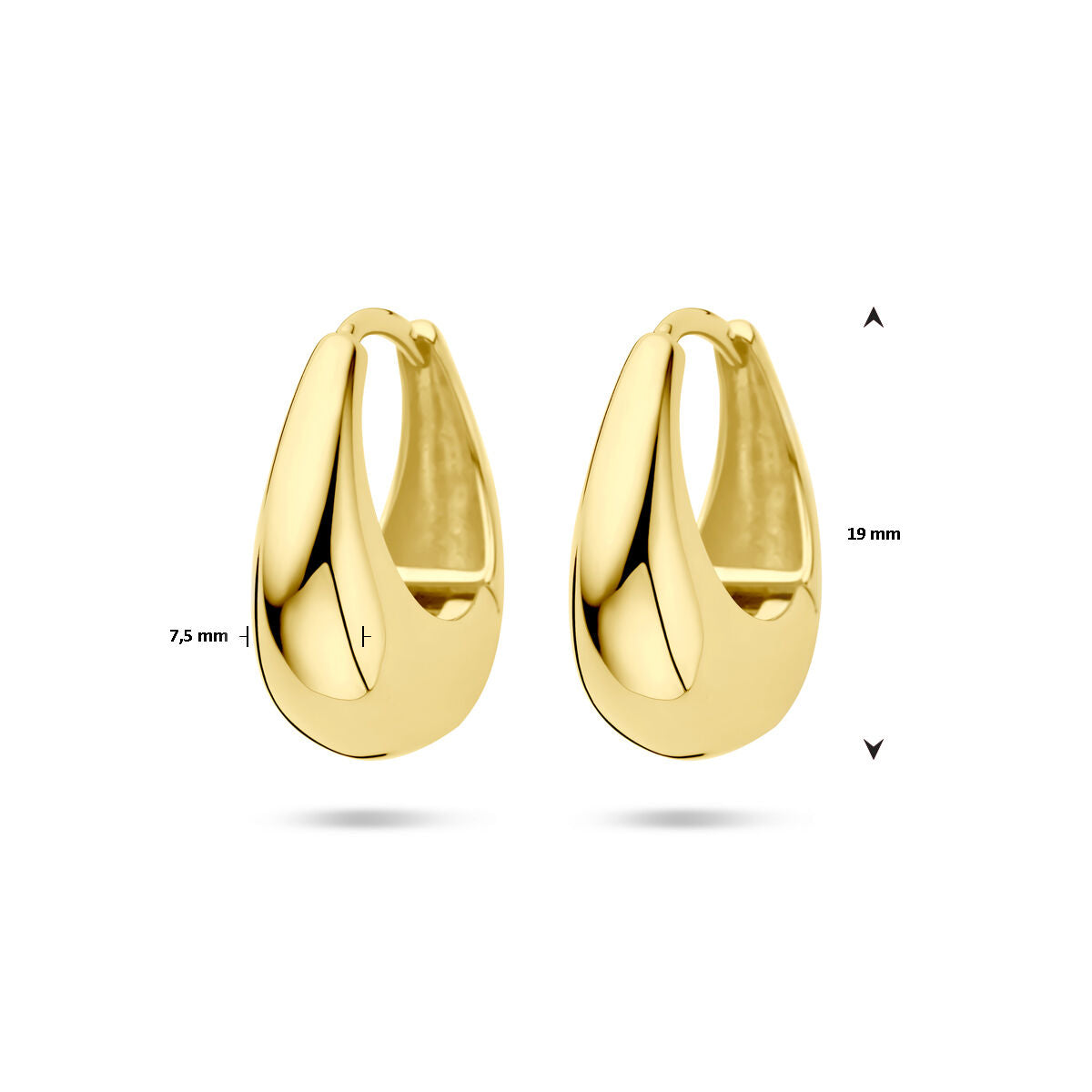 aros 19 mm 1 micron plata chapado en oro amarillo
