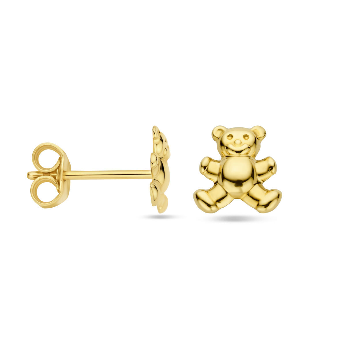 pendientes de botón oso 6,0 mm 14K oro amarillo