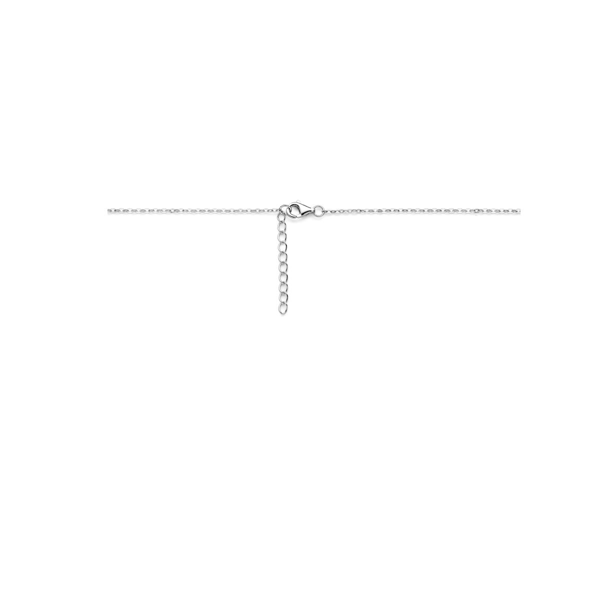 collar de zirconia 42 + 3 cm plata rodiada