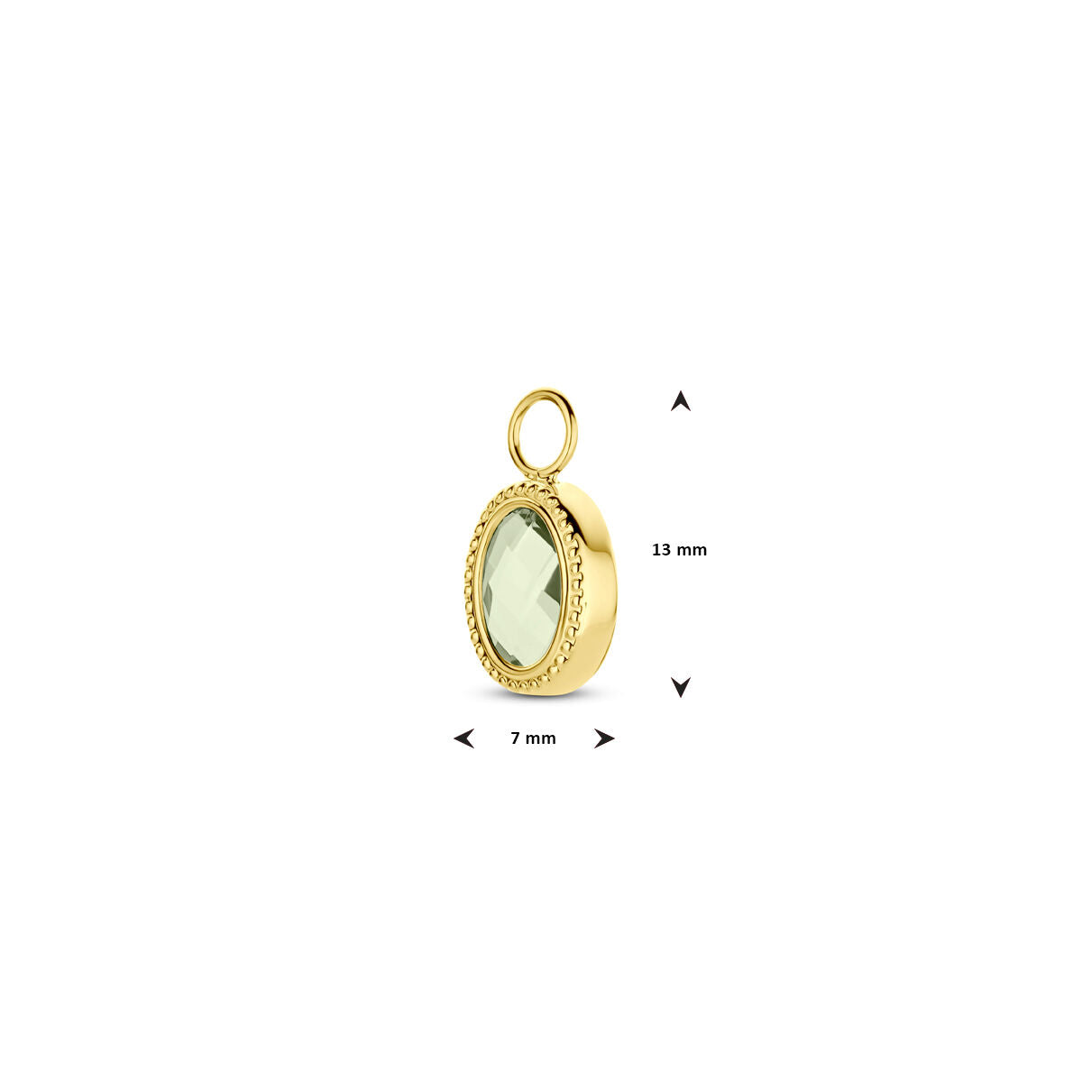colgante de aro verde amatista 14K oro amarillo