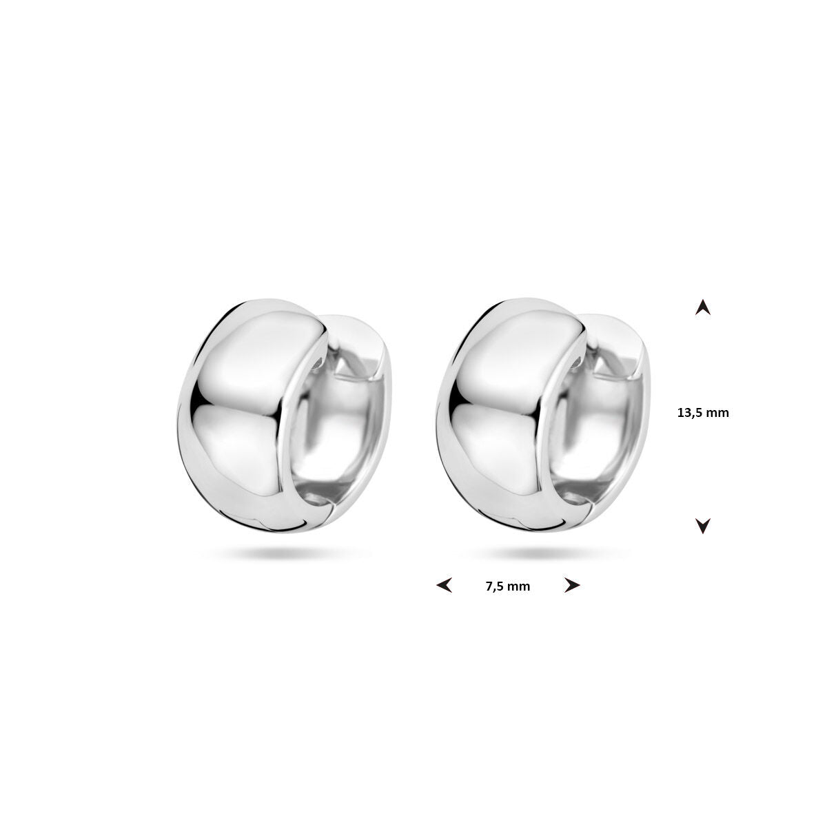 aros 13,5 mm plata rodiado