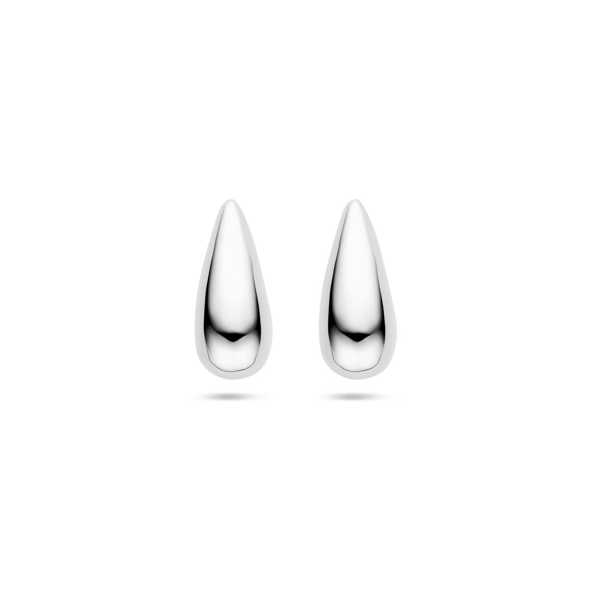 Pendientes de gota de 25 mm en plata rodiada.