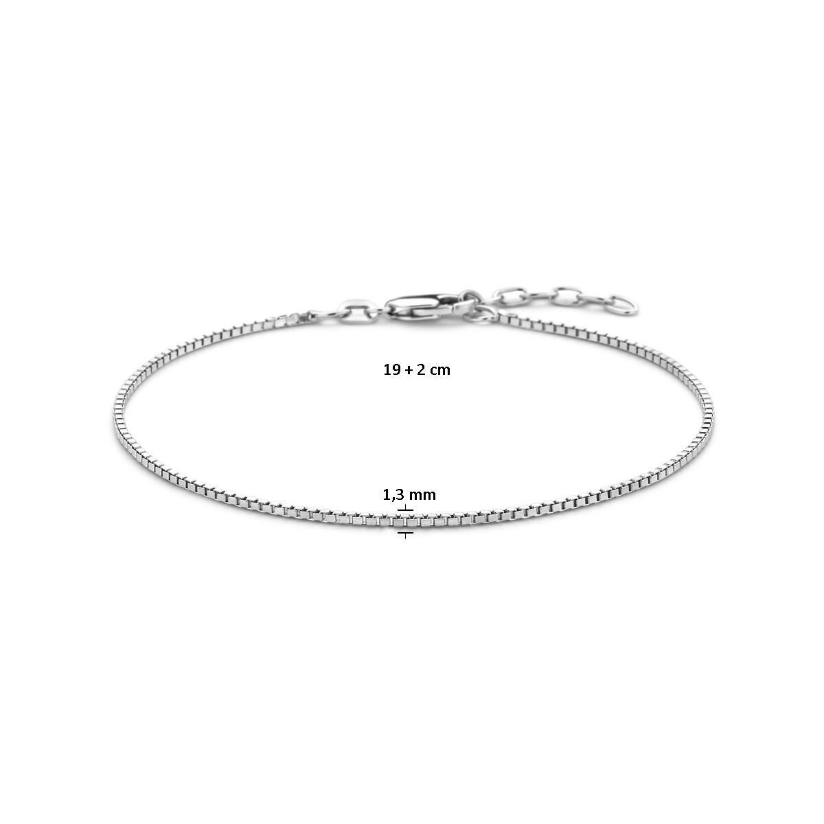 Pulsera de hombre de plata veneciana 1,3 mm rodiada