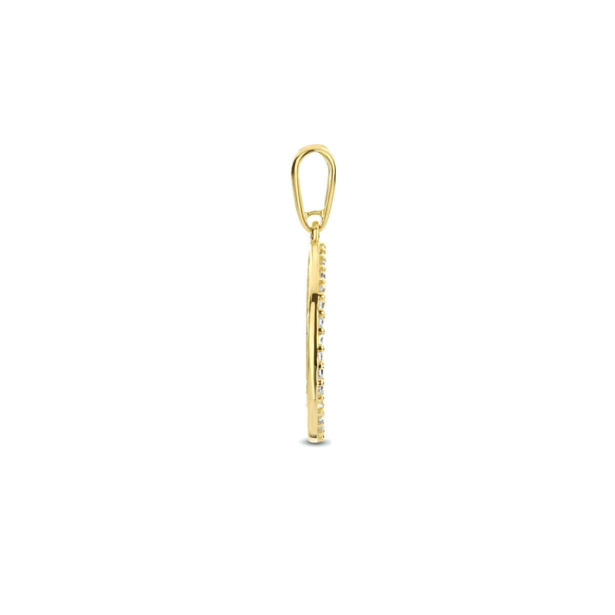 colgante árbol de la vida circonita 14K oro amarillo