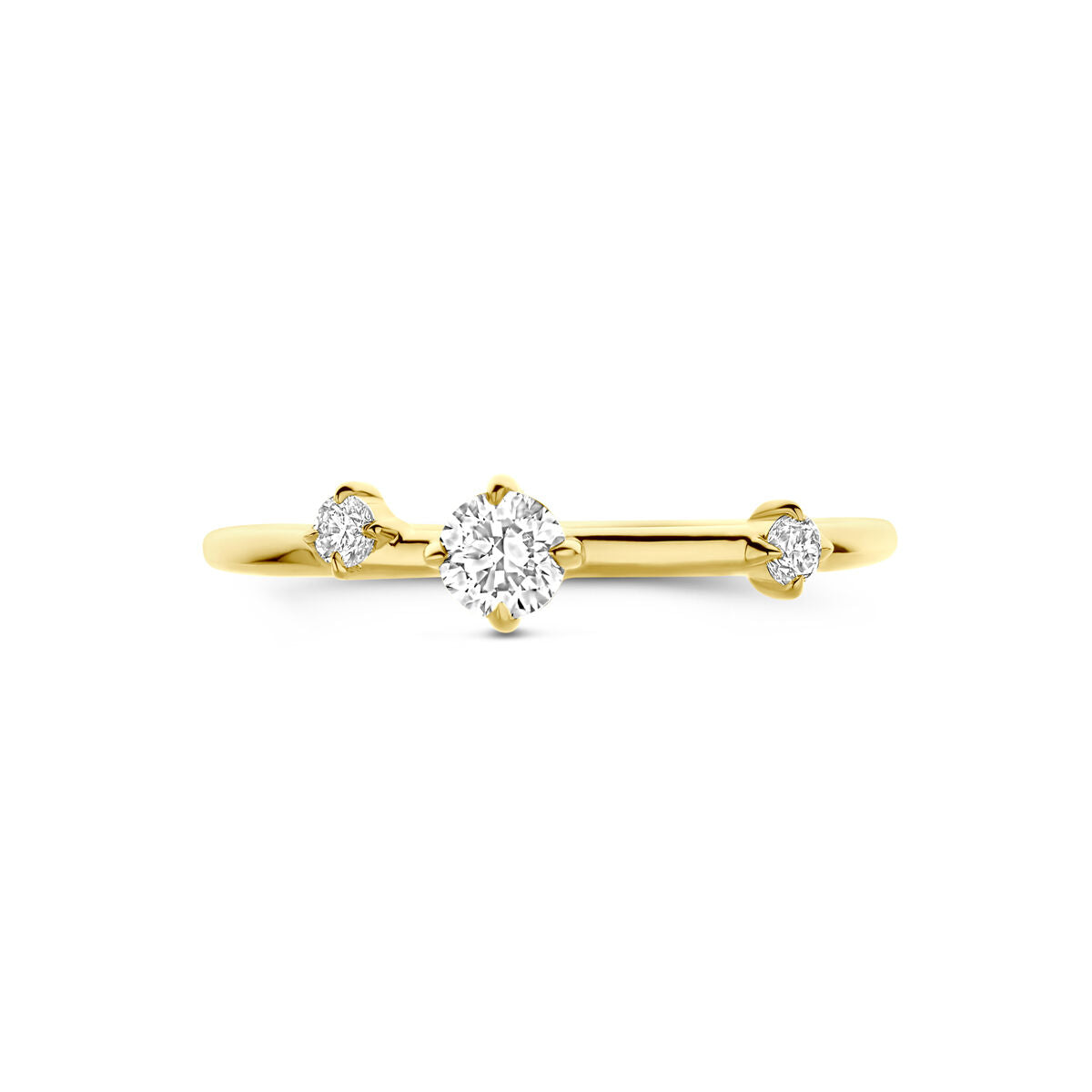 anillo diamante cultivado en laboratorio 0.25ct h si oro amarillo 14K