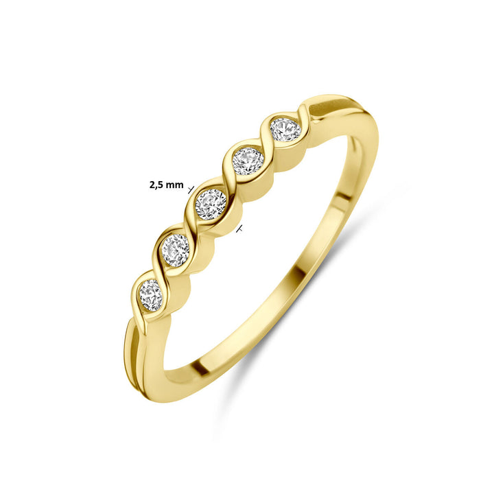Geelgouden ring zirkonia 14K