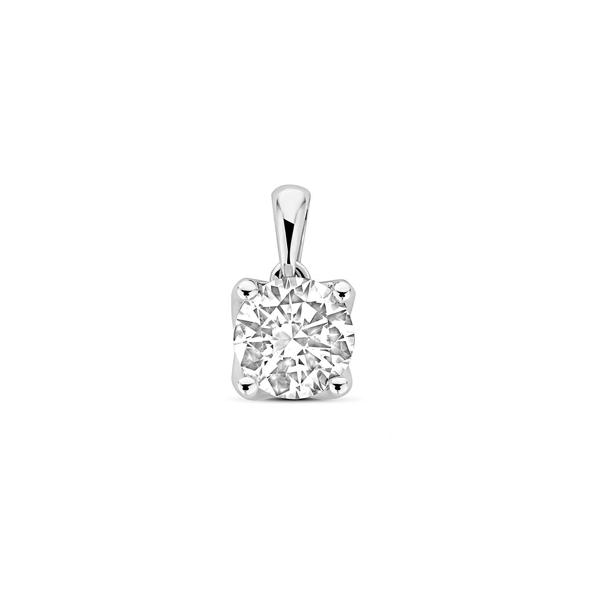 Colgante de diamante cultivado en laboratorio de 1.00 ct, con engaste en oro blanco de 14K y forma cuadrada.