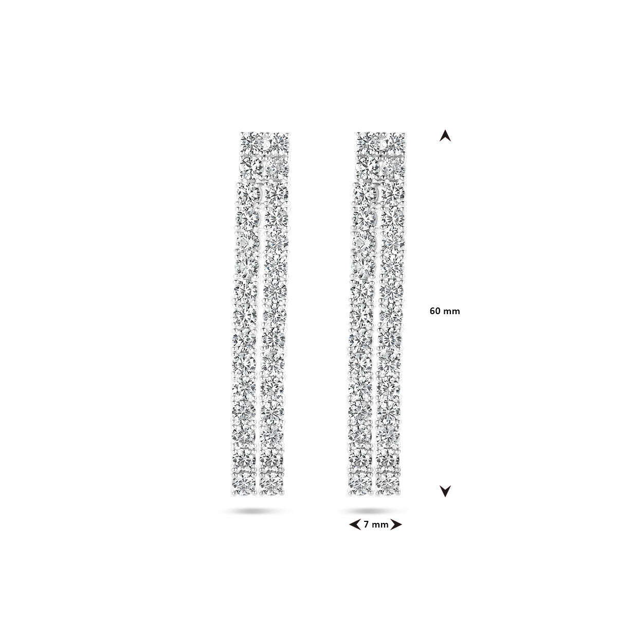 pendientes de zirconia plata rodiada