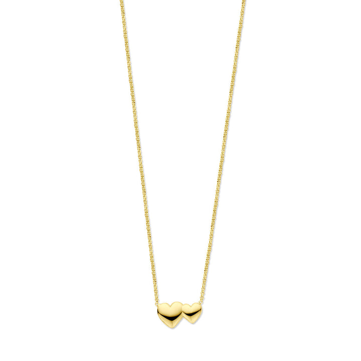 collier hartjes 41 + 4 cm 3 micron zilver verguld (geel)