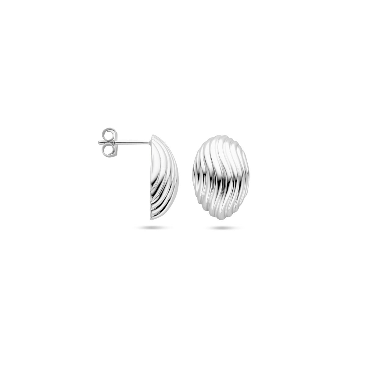 pendientes de botón 18 mm plata rodiada