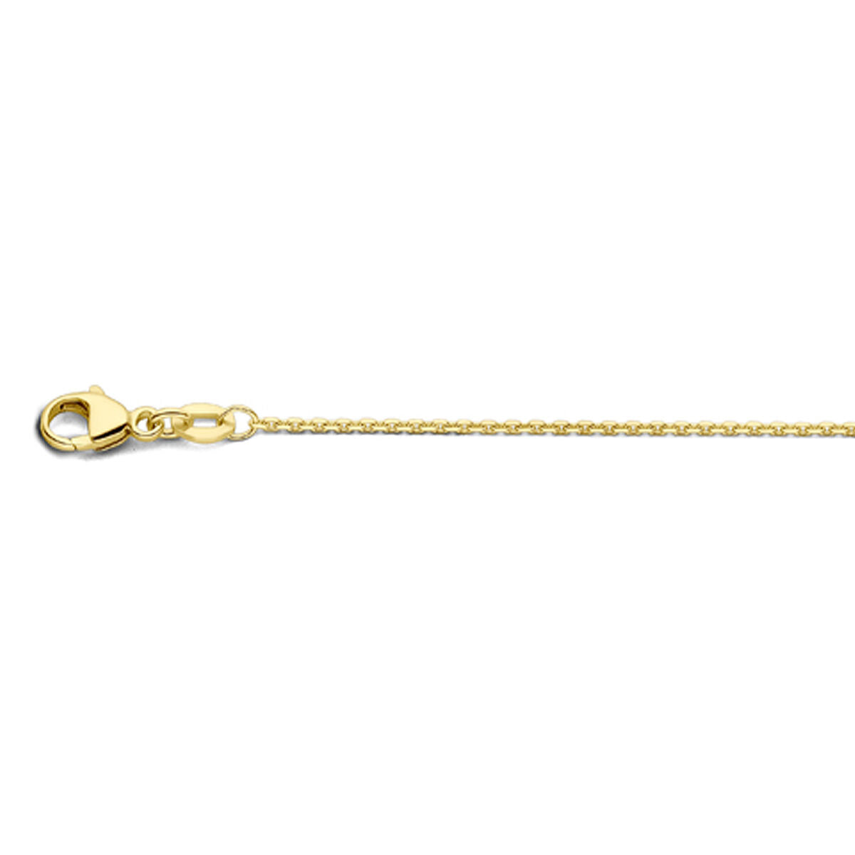 Collar de ancla de 1,1 mm en oro amarillo de 18 quilates, con detalles brillantes.