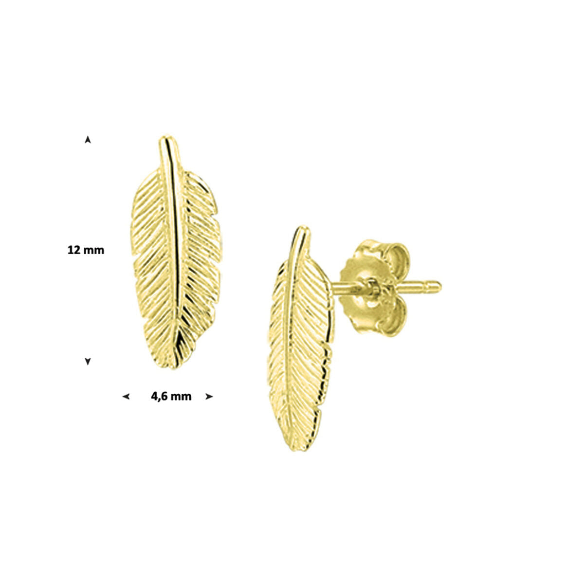 pendientes de botón de plata chapado en oro amarillo
