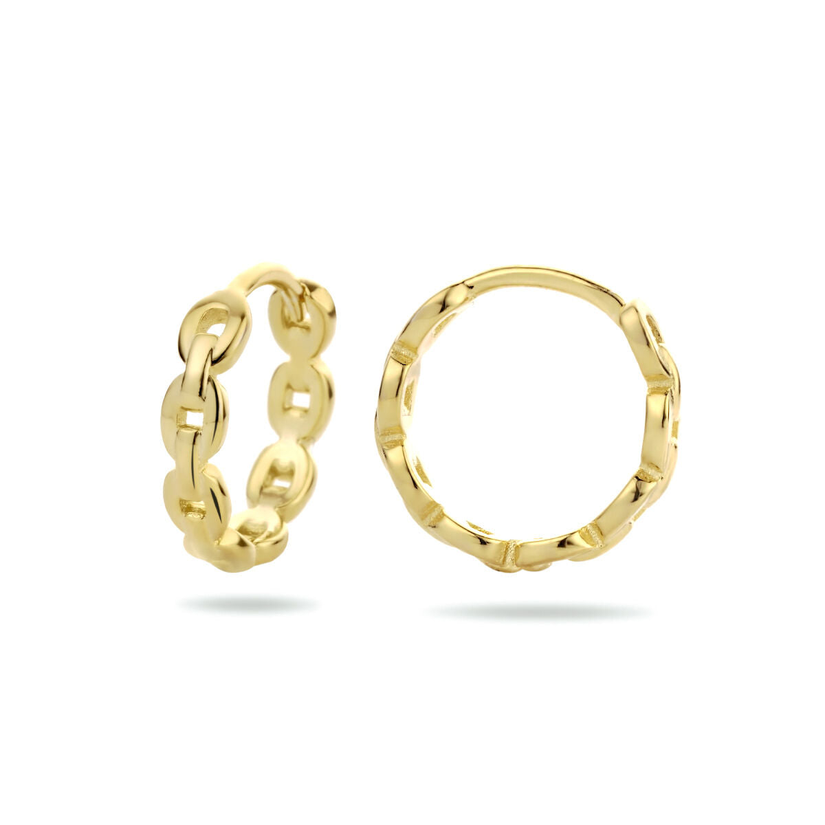 aros de eslabón 1 micrón plata chapado en oro amarillo