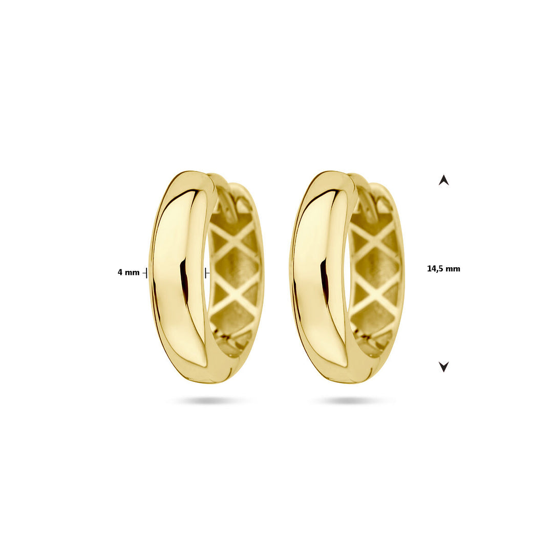 klapoorringen 4,0 mm halronde buis 14K geelgoud