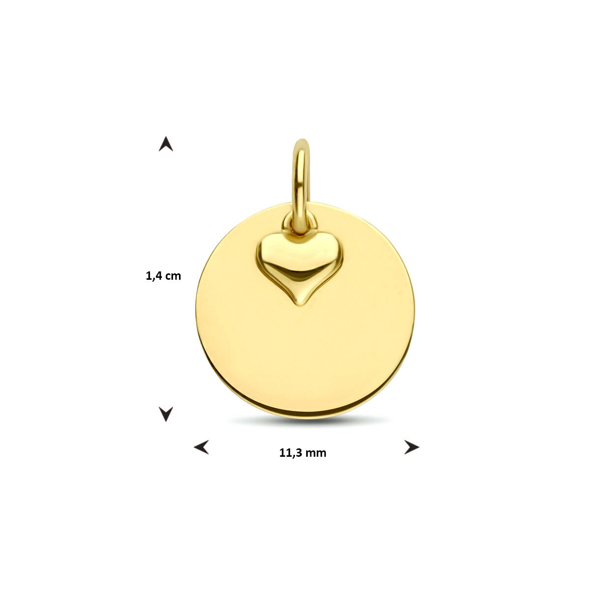 colgante de corazón 14K oro amarillo