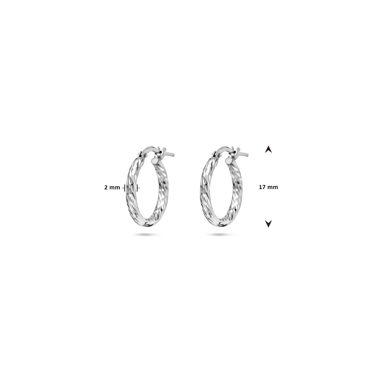 aros diamantados 2,0 mm plata rodiado